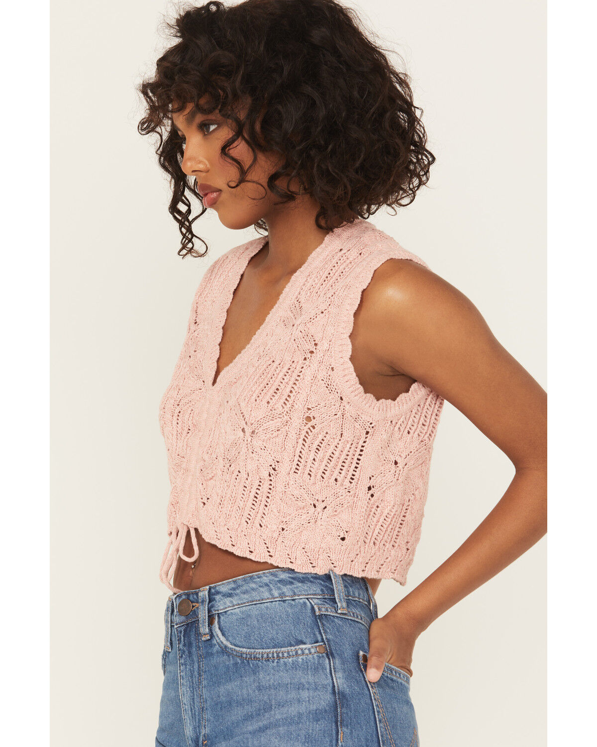 Shyanne Women's Metallic Cinch-Front Sweater Tank