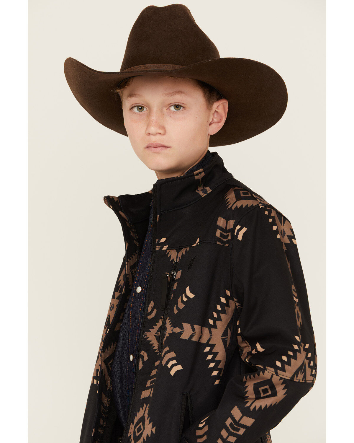 Hooey Boys' Southwestern Print Softshell Jacket