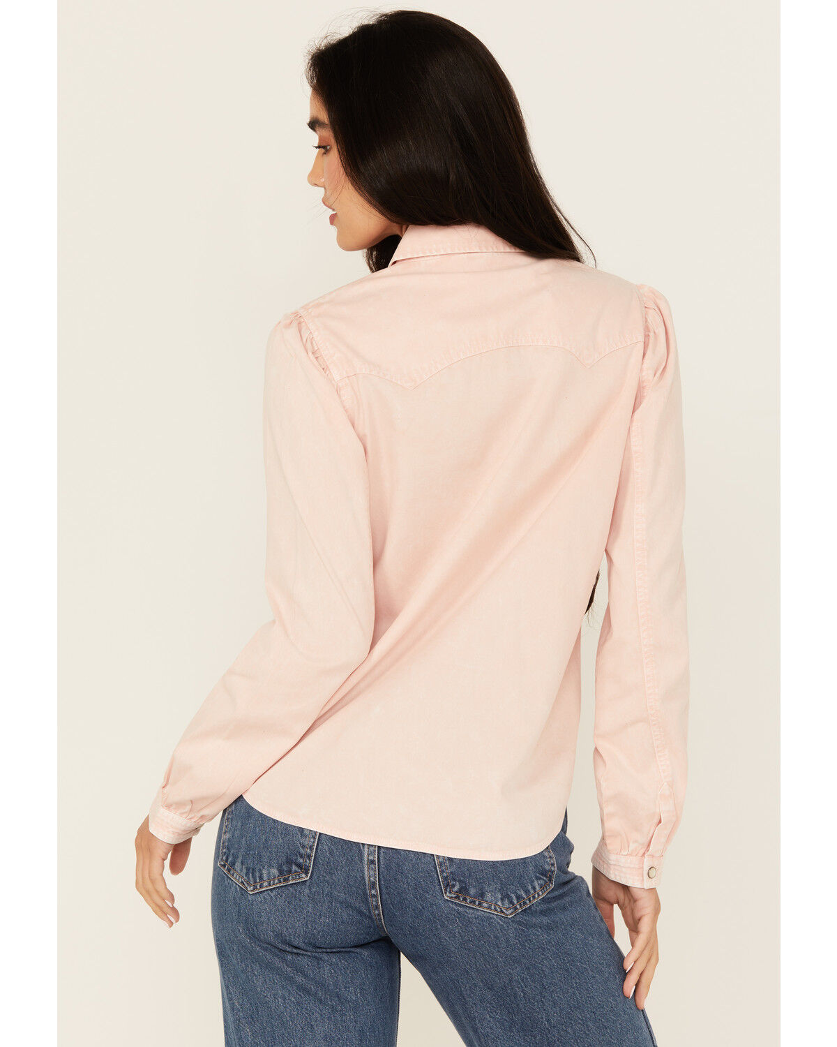 Cruel Girl Women's Solid Long Sleeve Pearl Snap Western Shirt