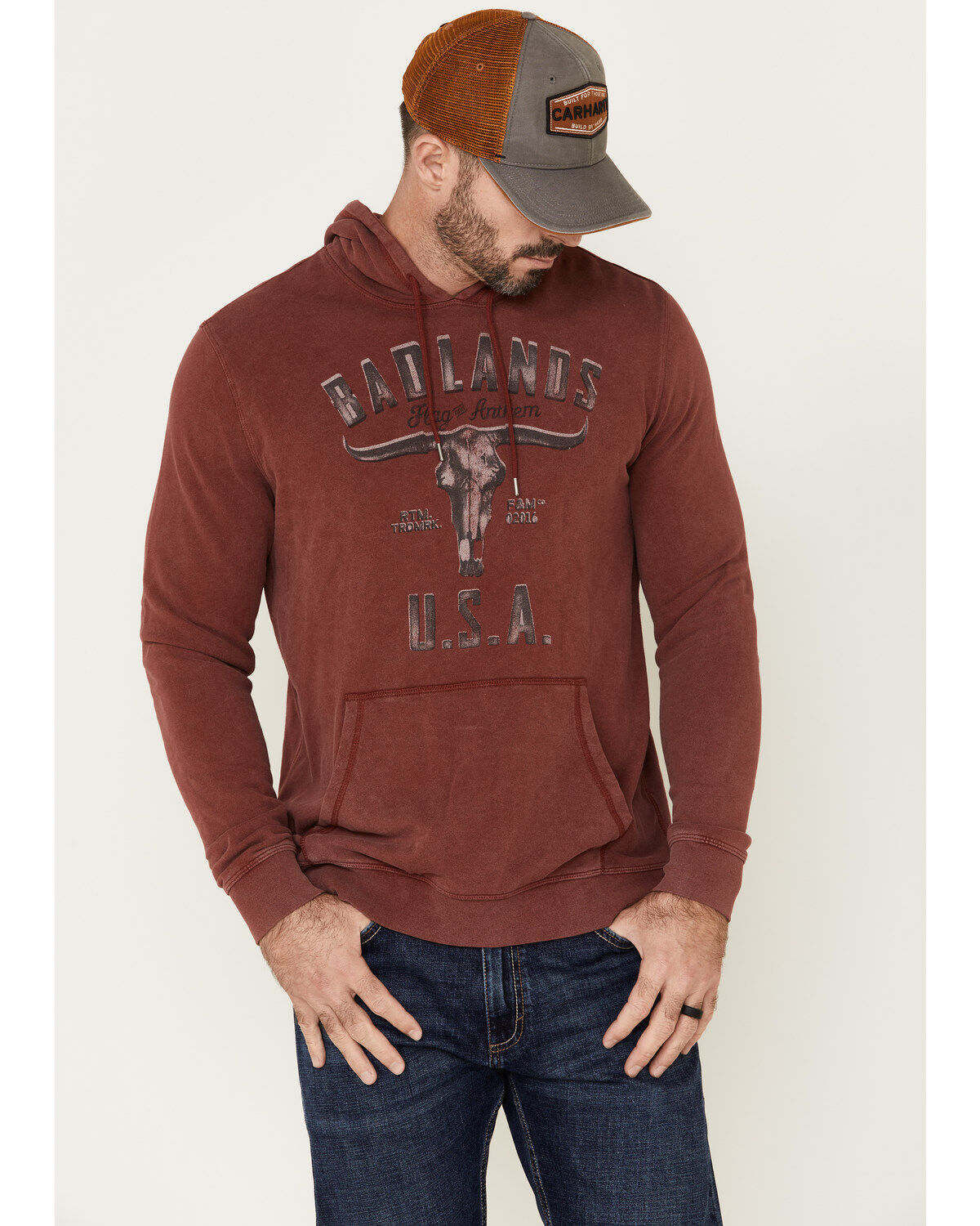Flag & Anthem Men's Badlands USA Fleece Hooded Sweatshirt