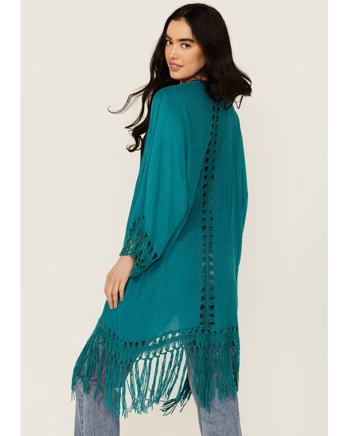 Shyanne Women's Crochet Fringe Kimono