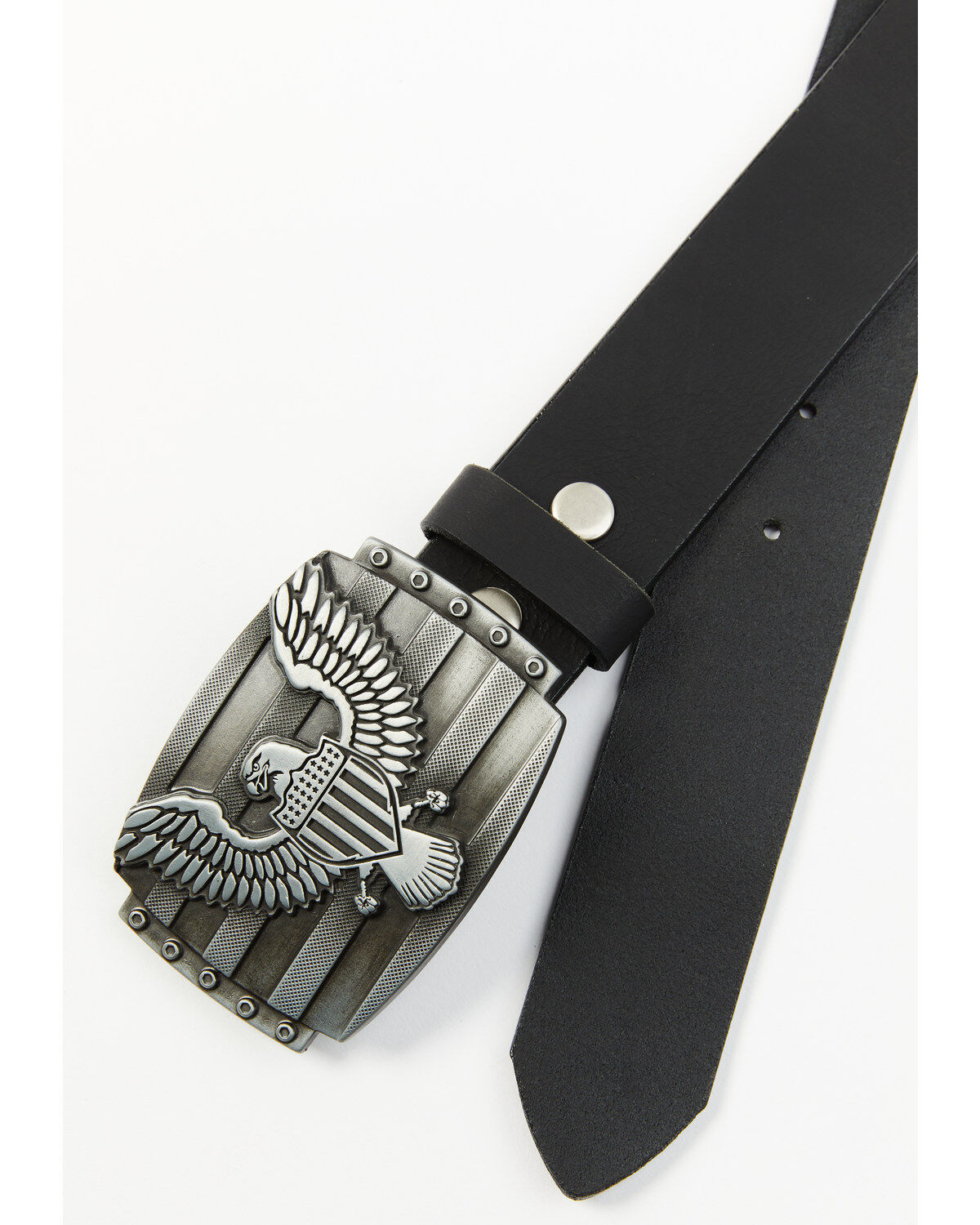 Brothers and Sons Men's Eagle Plaque Leather Belt