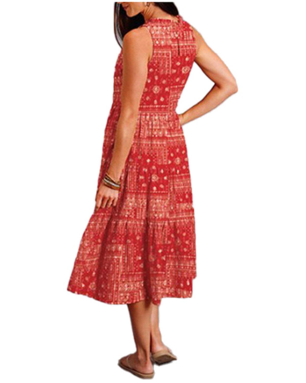 Stetson Women's Bandana Print Sleeveless Midi Dress