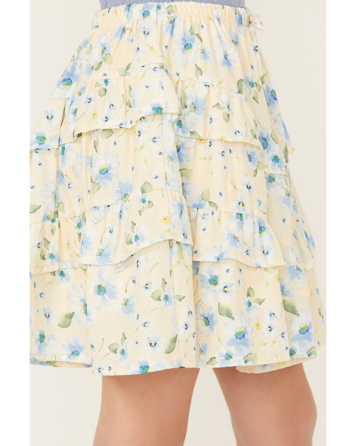 Trixxi Girls' Floral Print Ruffle Skirt