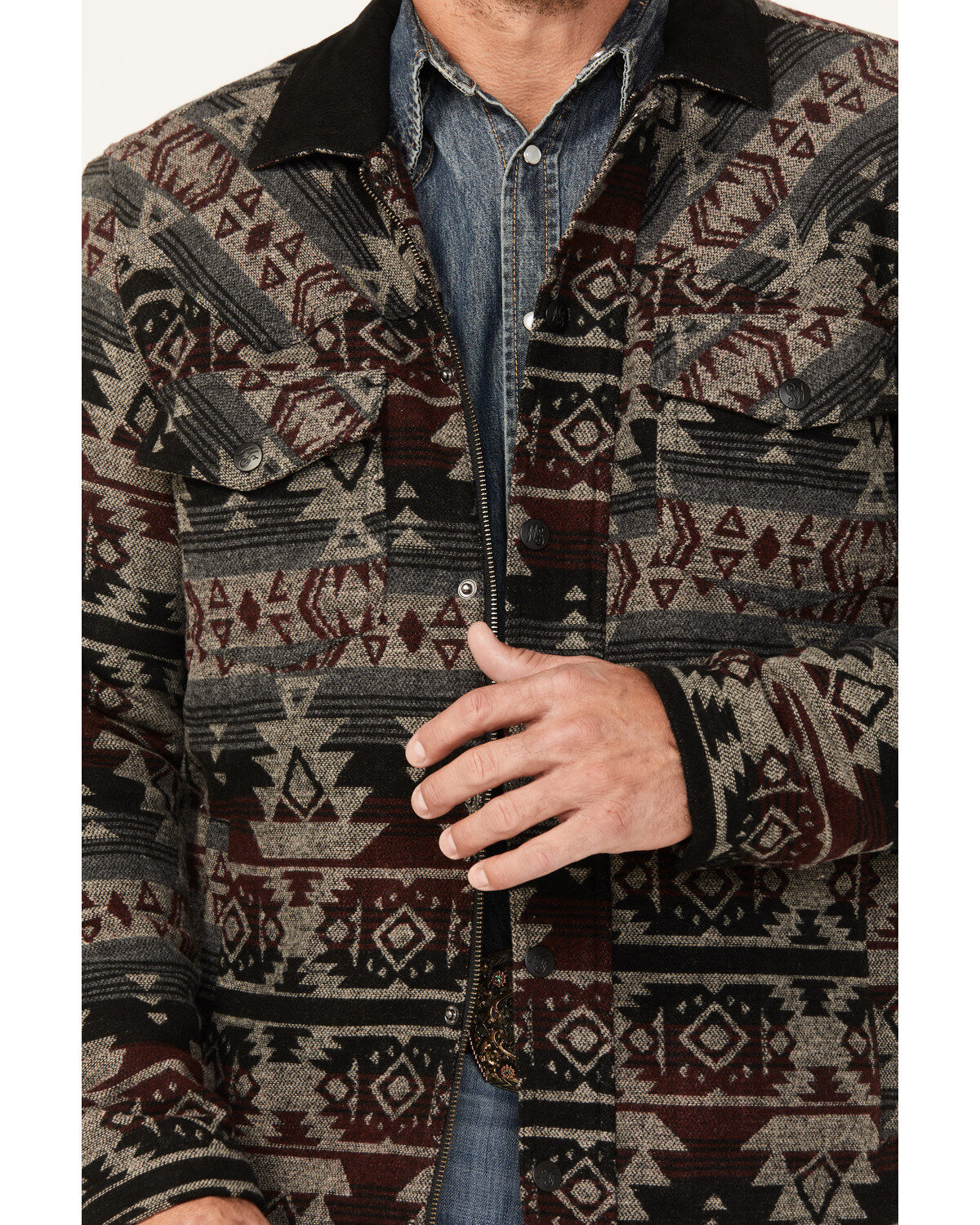 Moonshine Spirit Men's Southwestern Print Snap Jacket