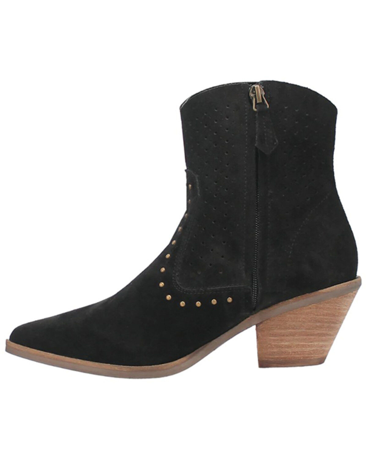Dingo Women's Miss Priss Studded Suede Booties - Round Toe