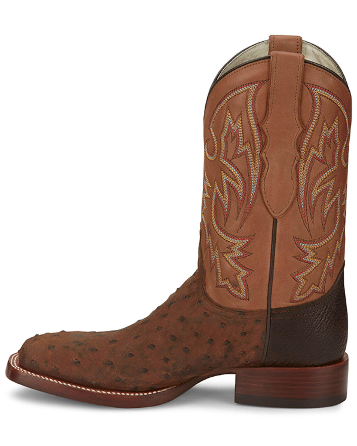 Justin Men's King Exotic Ostrich Western Boots - Broad Square Toe