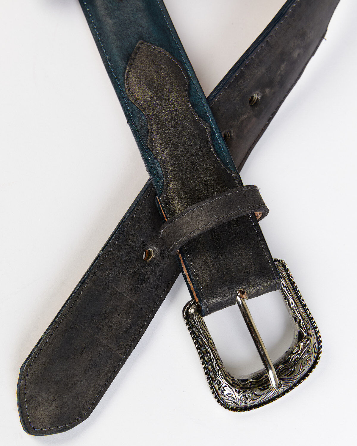 Moonshine Spirit Men's Two Tone Storm Embroidered Western Belt