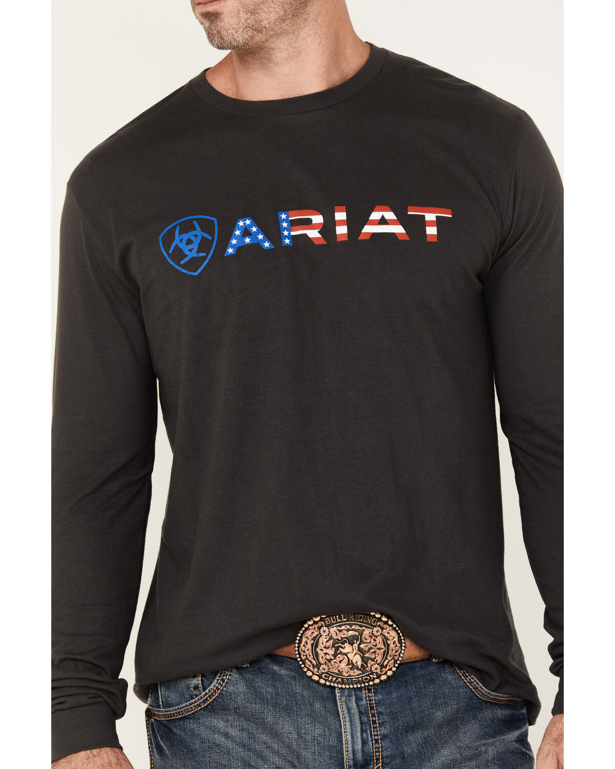 Ariat Men's Boot Barn Exclusive Americana Logo Long Sleeve Graphic T-Shirt