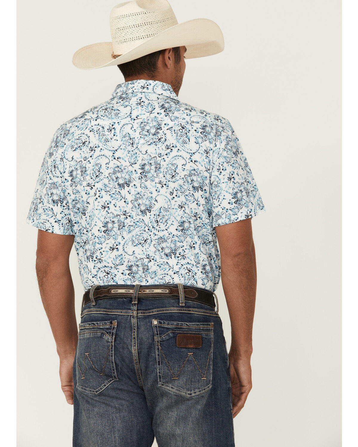 Cody James Men's Frontier Threads Floral Paisley Print Short Sleeve Snap Western Shirt
