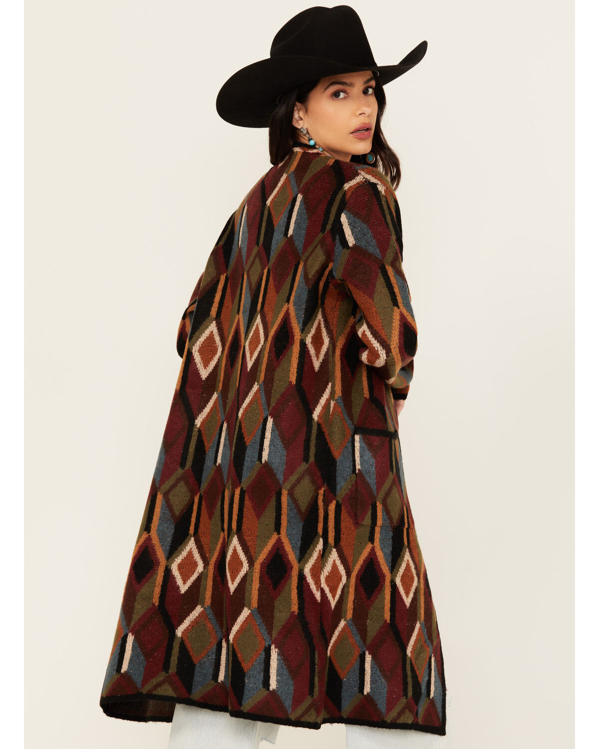 Cotton & Rye Women's Mosaic Concho Long Cardigan