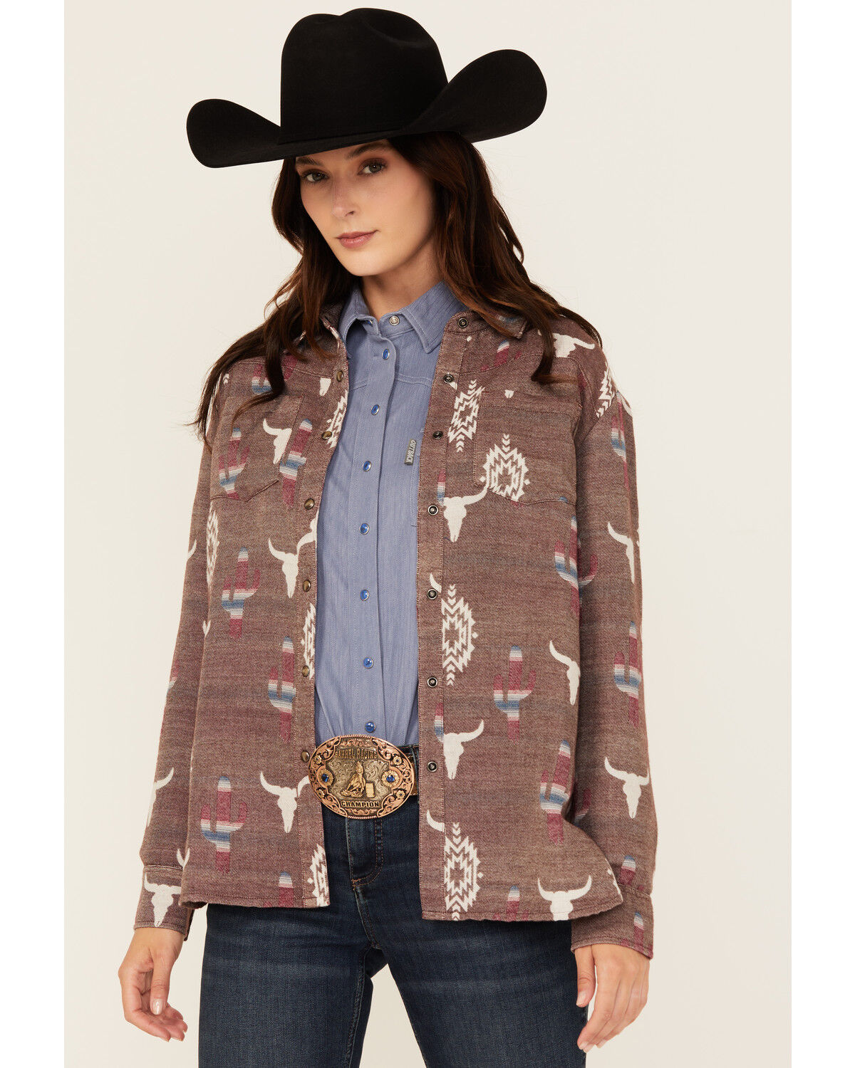 Shyanne Women's Conversation Print Long Sleeve Snap Western Shirt