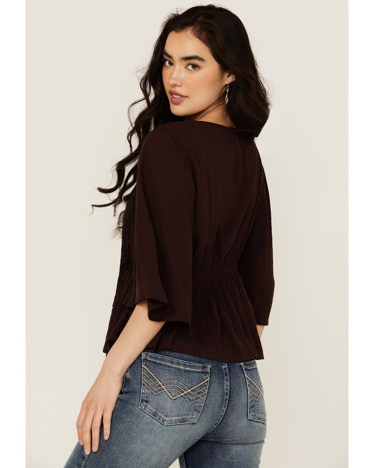 Shyanne Women's Embroidered Fringe Short Sleeve Shirt