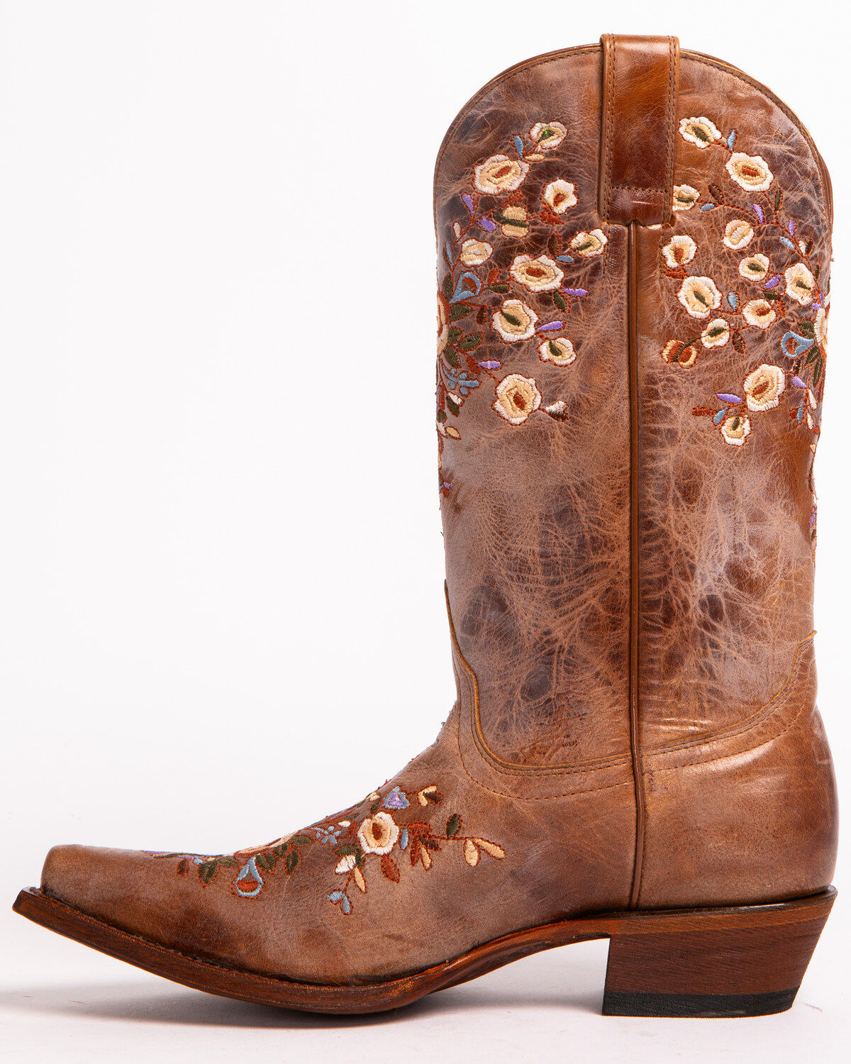 Shyanne Women's Maisie Floral Embroidered Western Leather Boots - Snip Toe