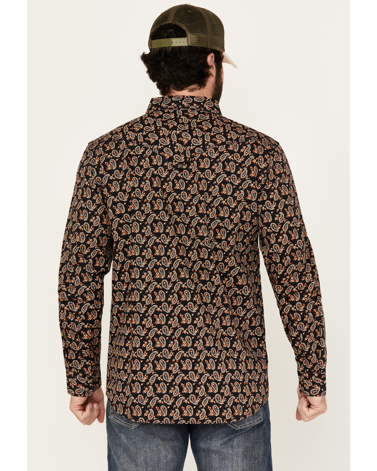 Moonshine Spirit Men's Freedom Paisley Print Long Sleeve Snap Western Shirt