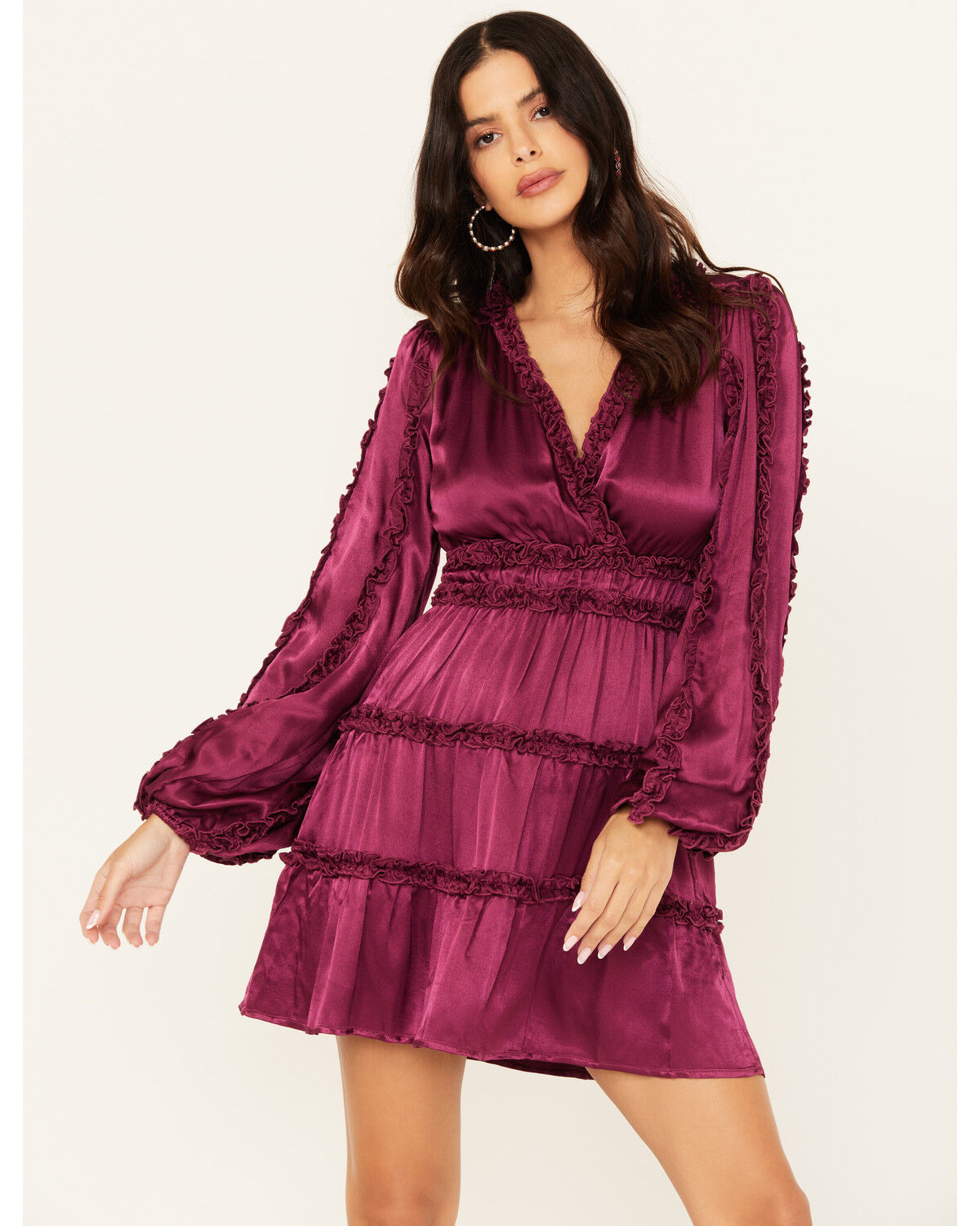 Shyanne Women's Long Sleeve Ruffle Mini Dress