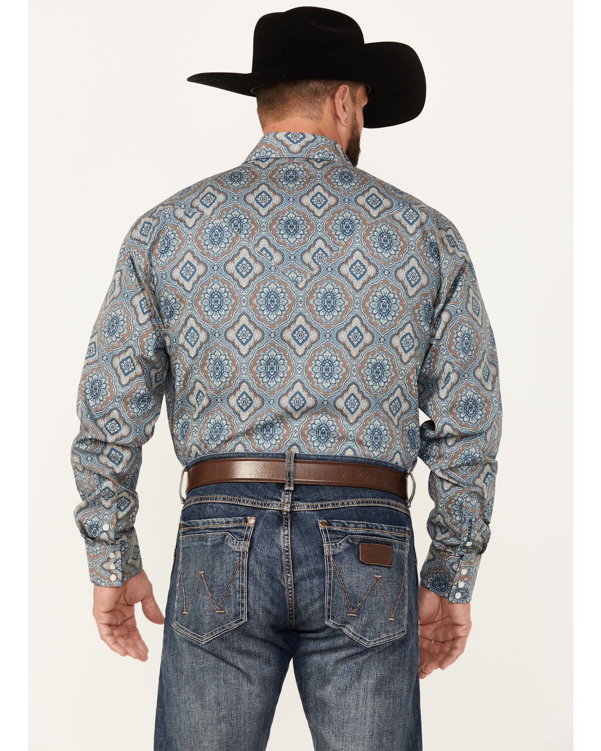 Stetson Men's Mosaic Print Long Sleeve Pearl Snap Western Shirt