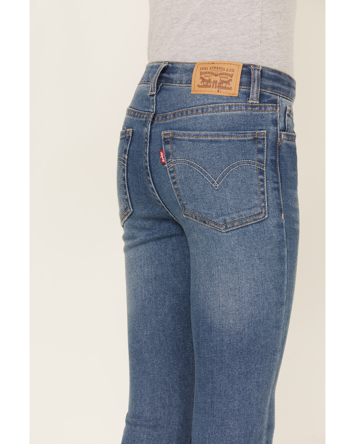 Levi's Girls' Dark Wash High Rise Cropped Flare Jeans