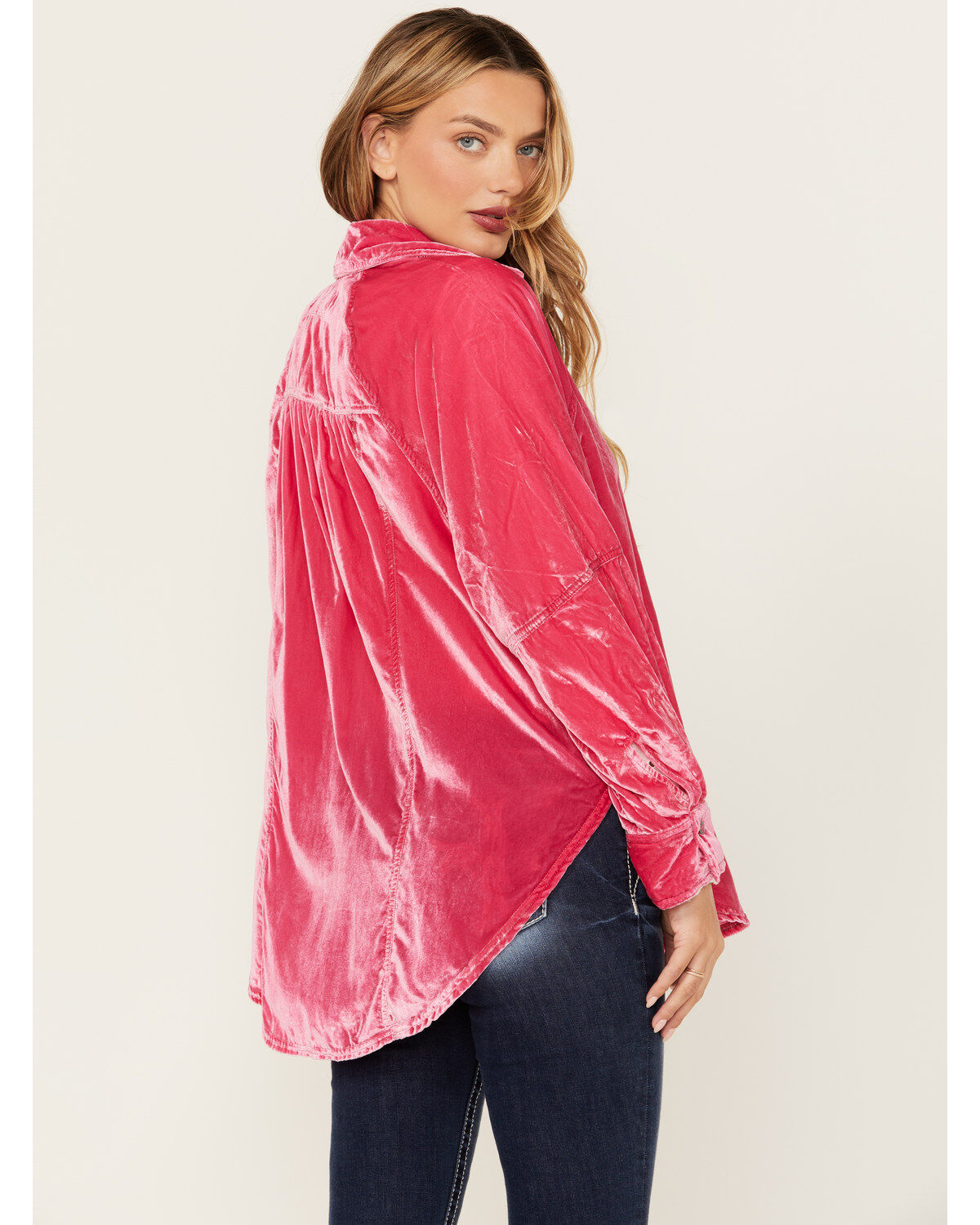 Free People Women's Night Skies Velvet Long Sleeve Top