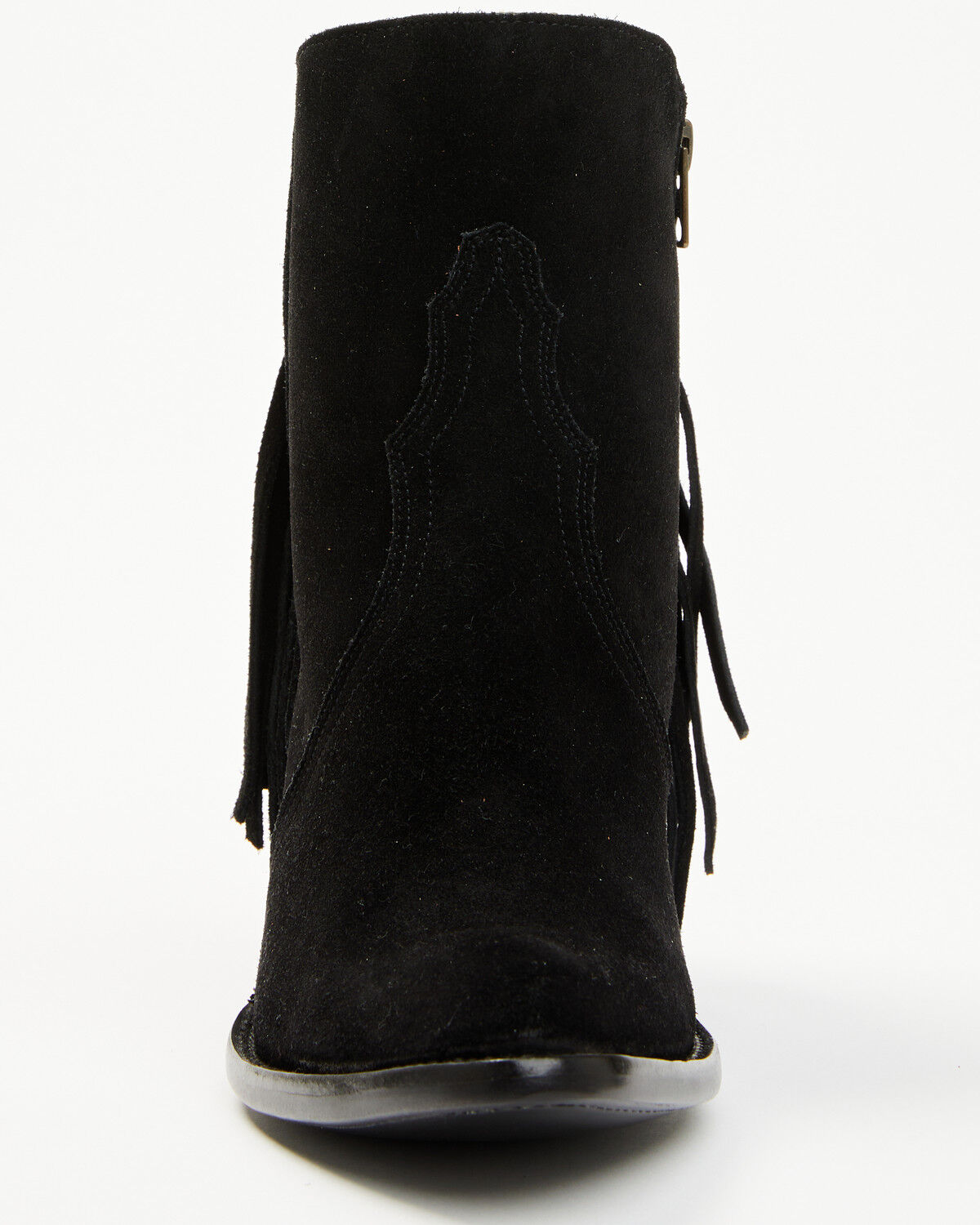 Lucchese Women's Maypop Fringe Side Zip-Up Booties - Round Toe