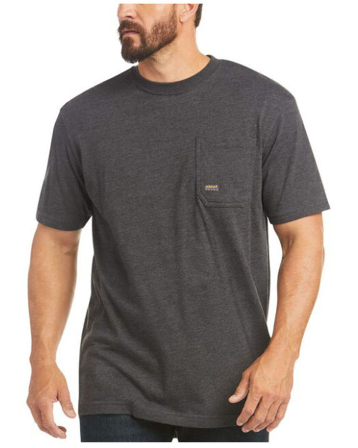 Ariat Men's Charcoal Heather Rebar Cotton Strong American Raptor Graphic Work T-Shirt