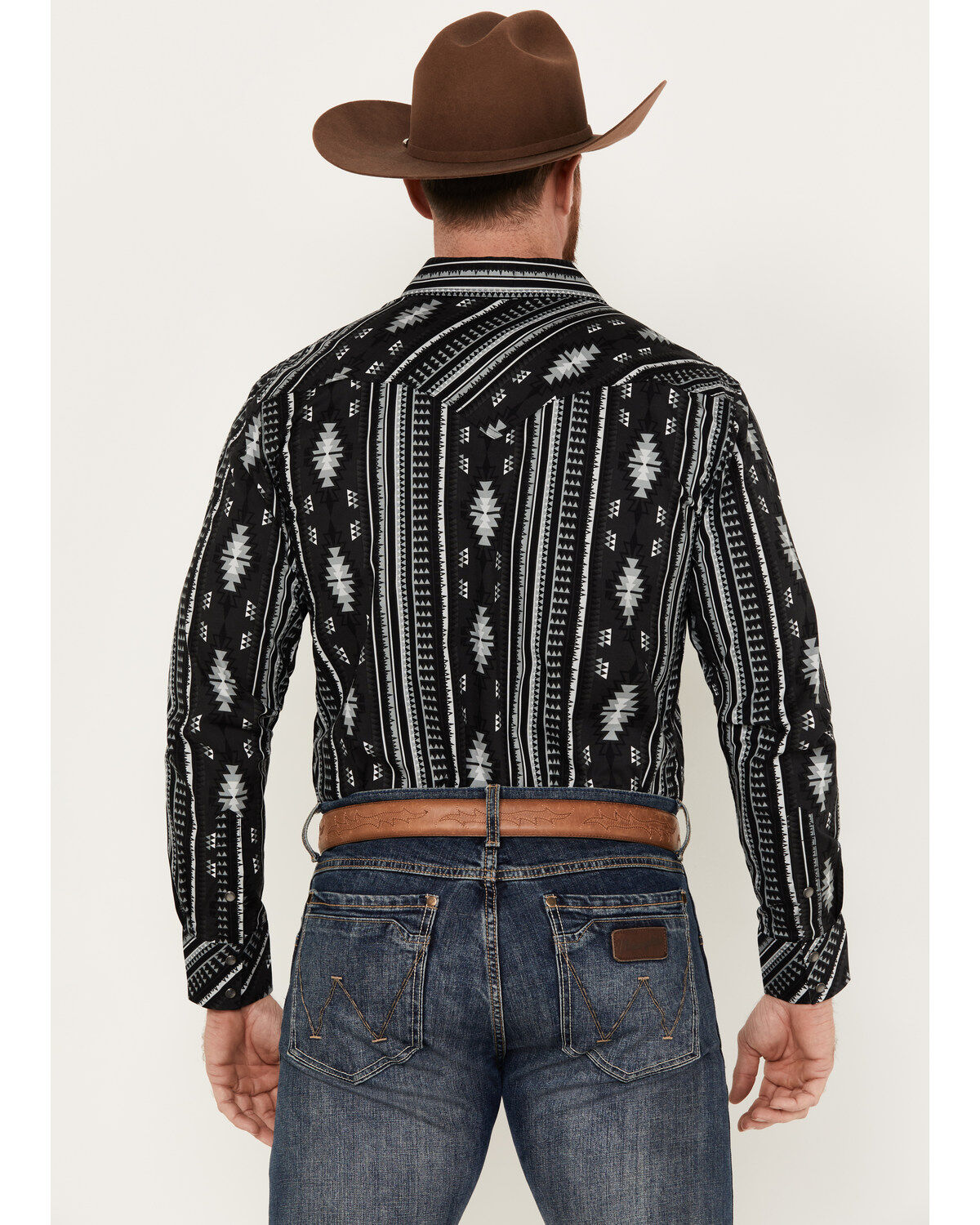 Rock & Roll Denim Men's Southwestern Striped Long Sleeve Western Snap Shirt