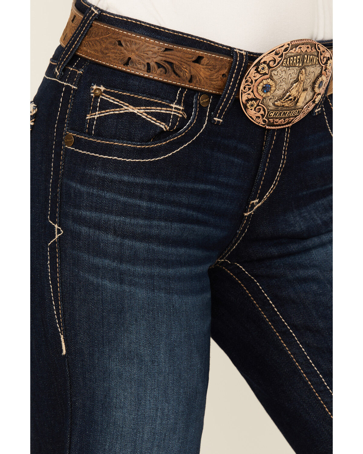 Ariat Women's Lizzie Dark Wash Mid Rise Trouser Stretch Denim Jeans