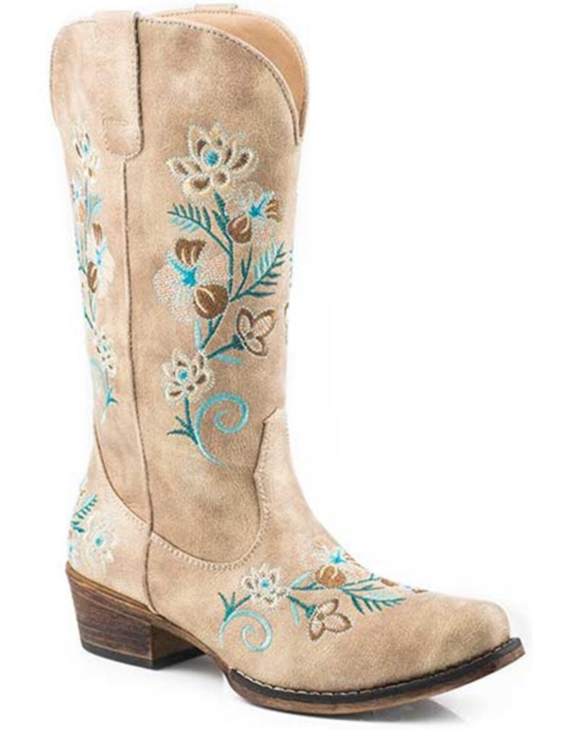 Roper Women's Riley Floral Western Performance Boots - Snip Toe
