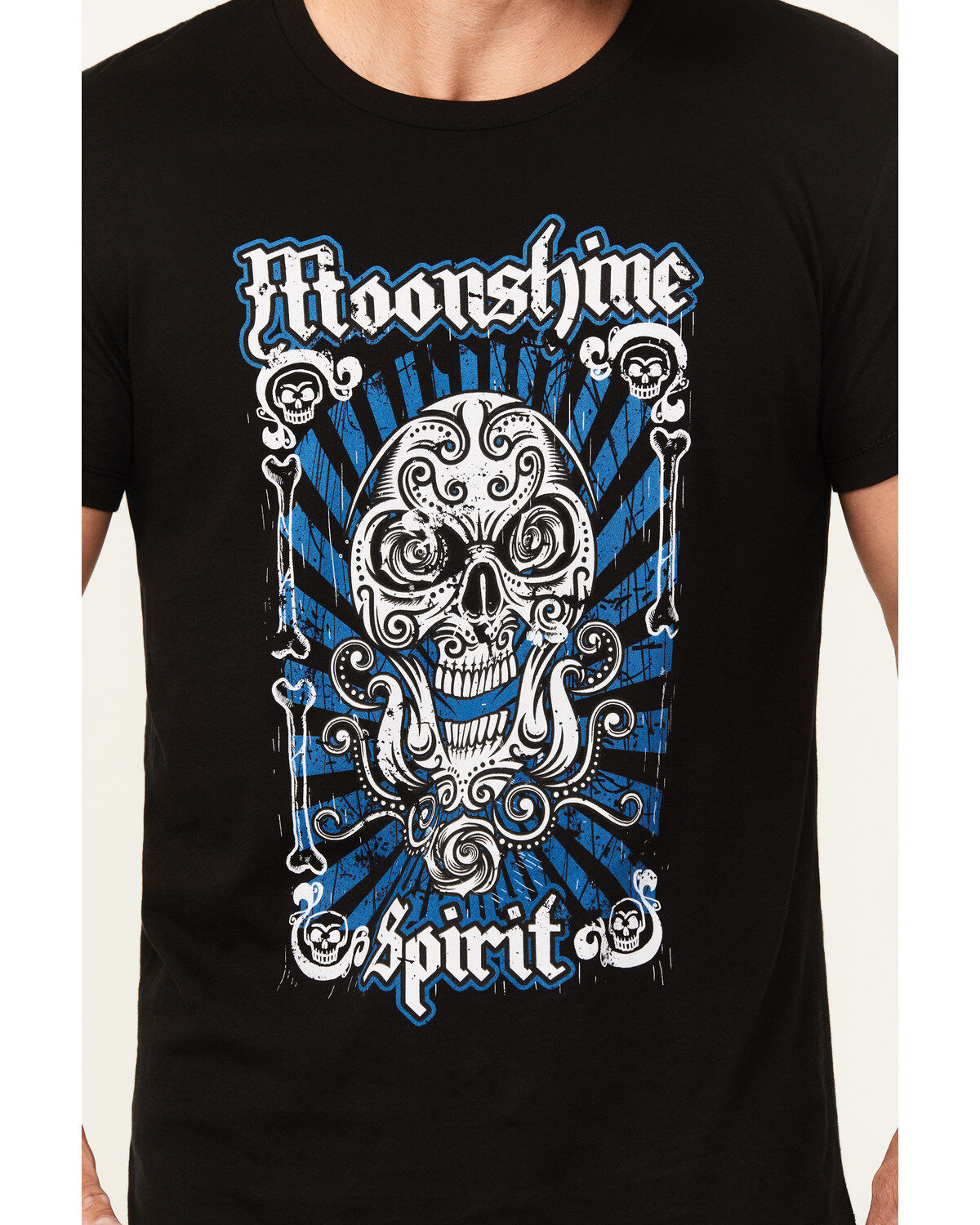 Moonshine Spirit Men's Skull Card Short Sleeve Graphic T-Shirt