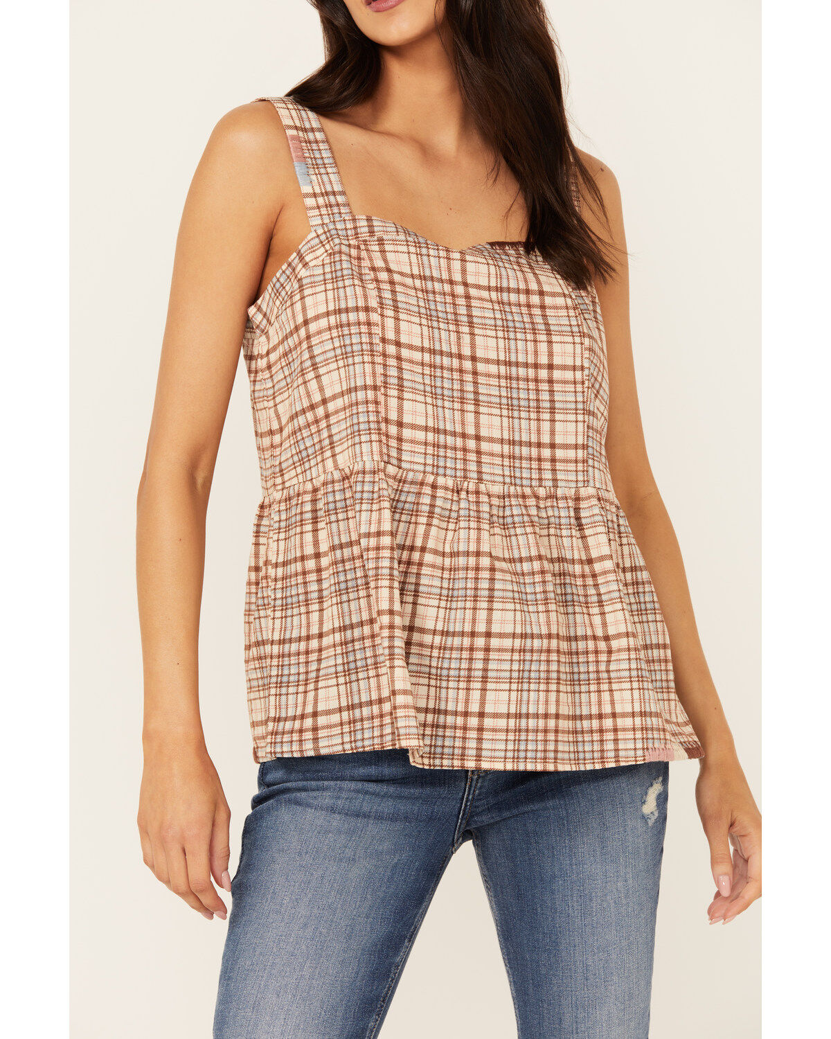 Cleo + Wolf Women's Beverly Plaid Print Sleeveless Tank