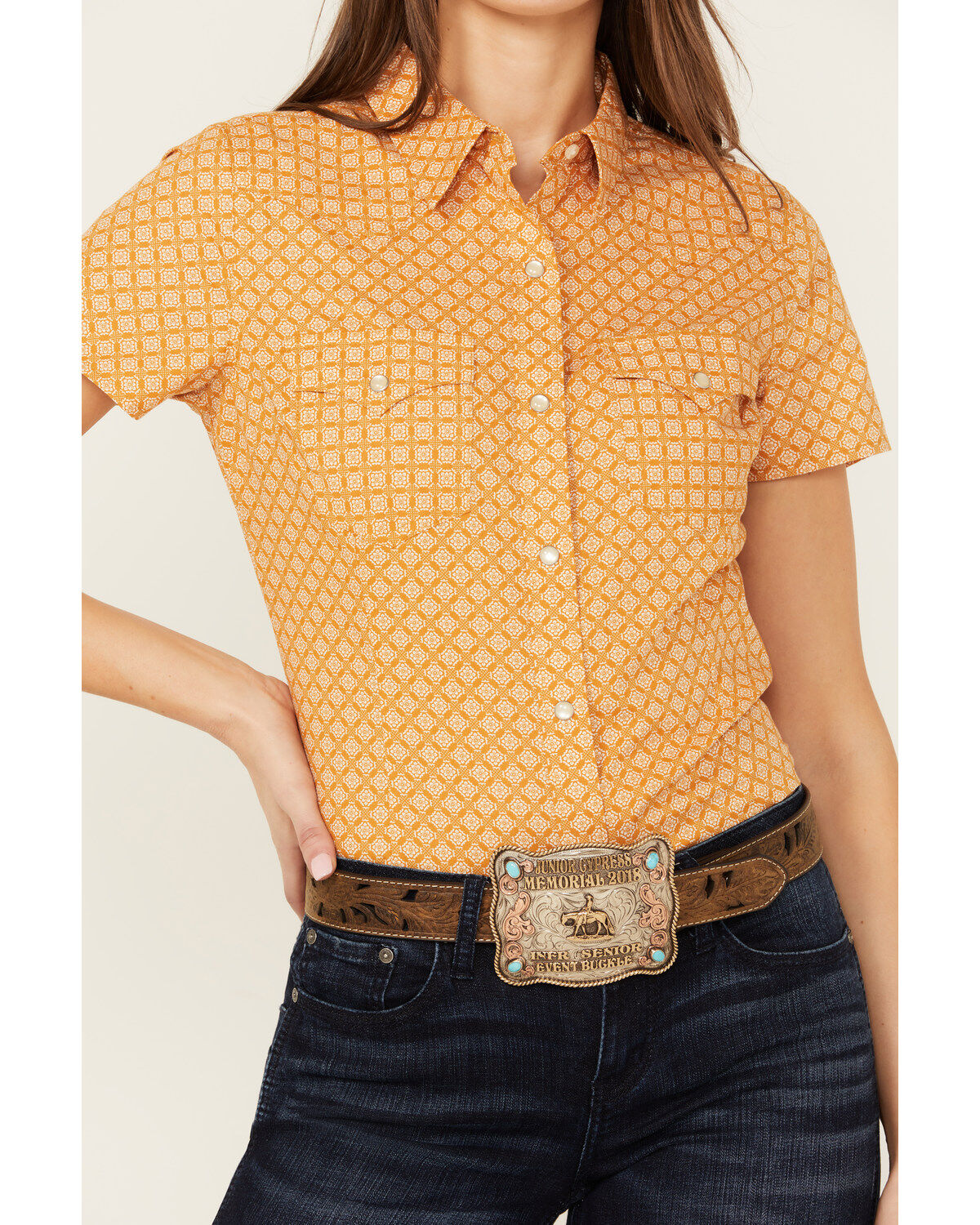Wrangler Retro Women's Geo Print Short Sleeve Western Shirt