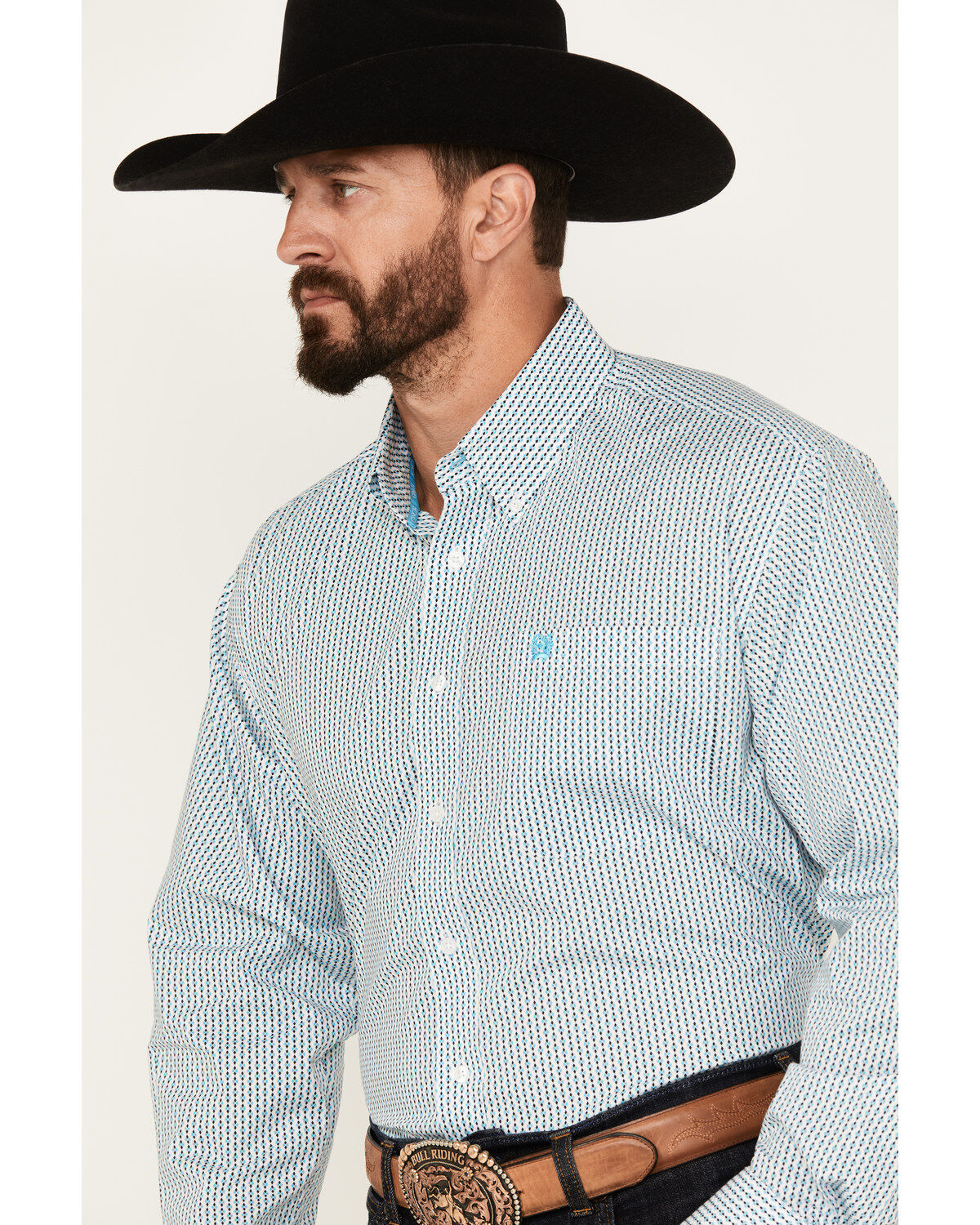 Cinch Men's Diamond Geo Print Long Sleeve Button-Down Stretch Western Shirt