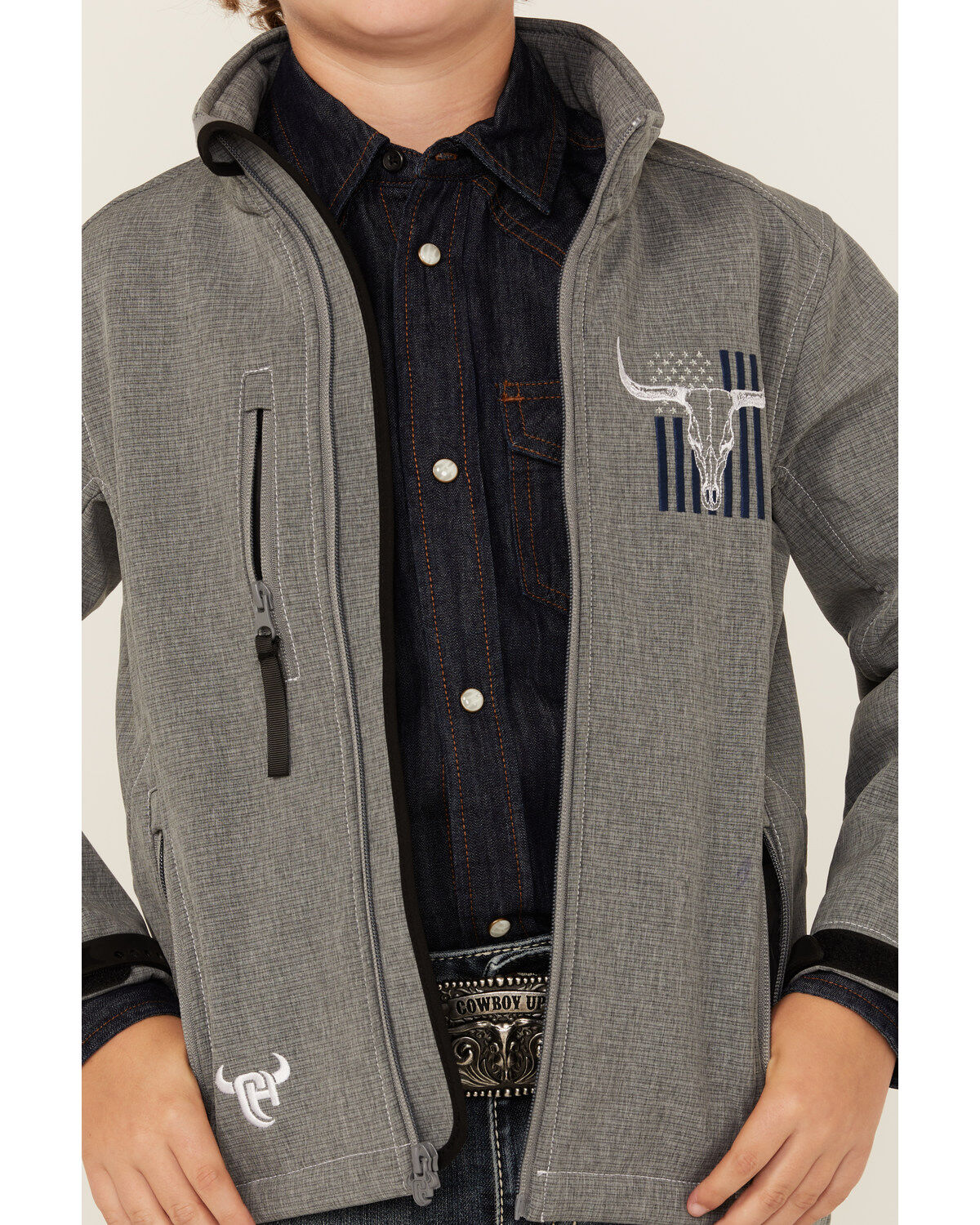 Cowboy Hardware Boys' Skull Flag Softshell Jacket