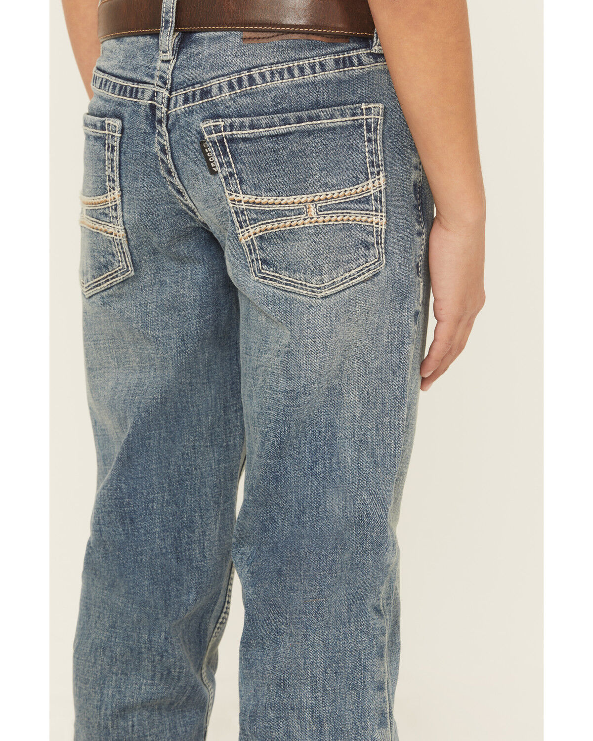 Hooey X Rock & Roll Denim Boys' Medium Wash Step Bootcut Stretch Denim Jeans