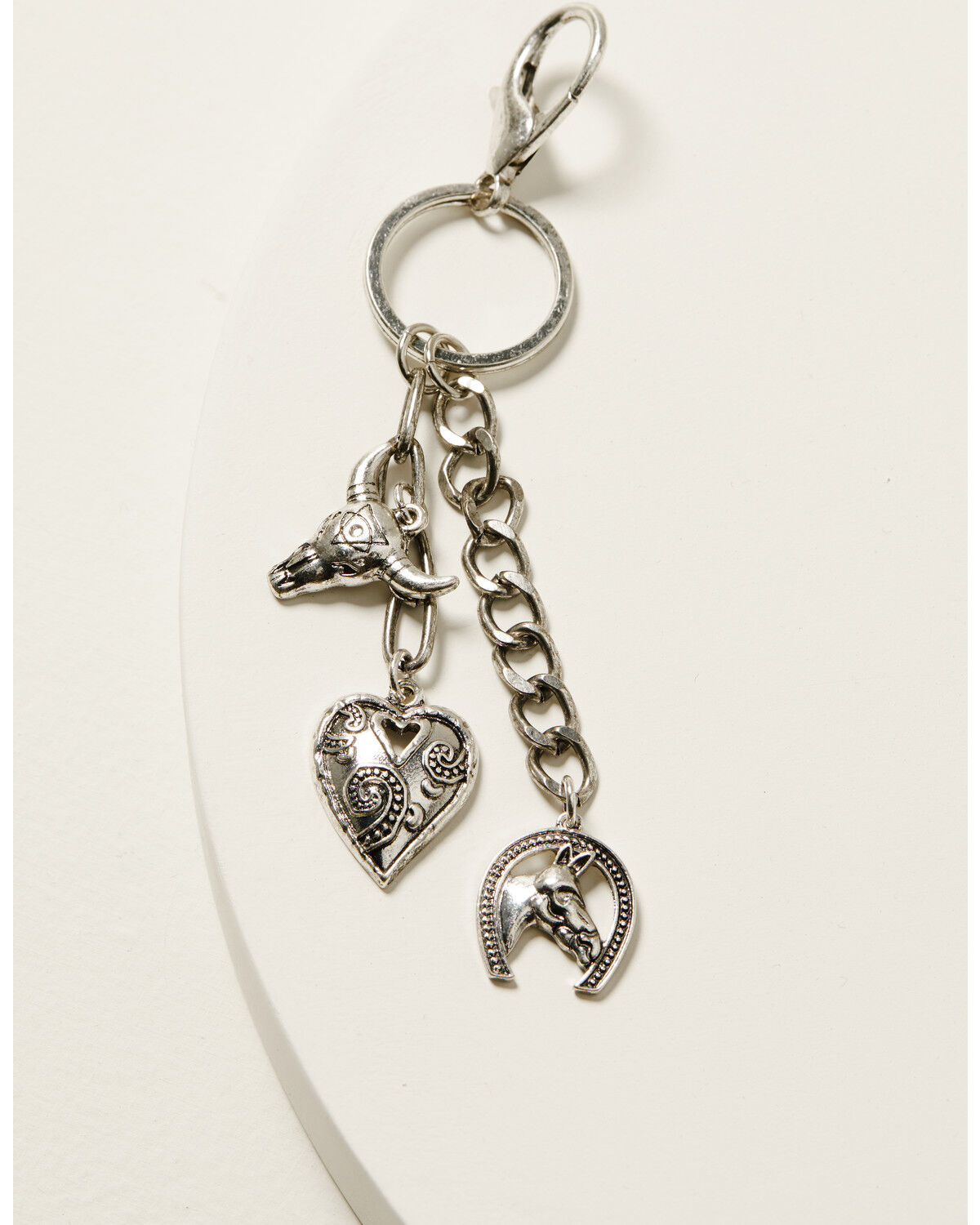 Shyanne Women's Heart Bull Horn Bag Charm