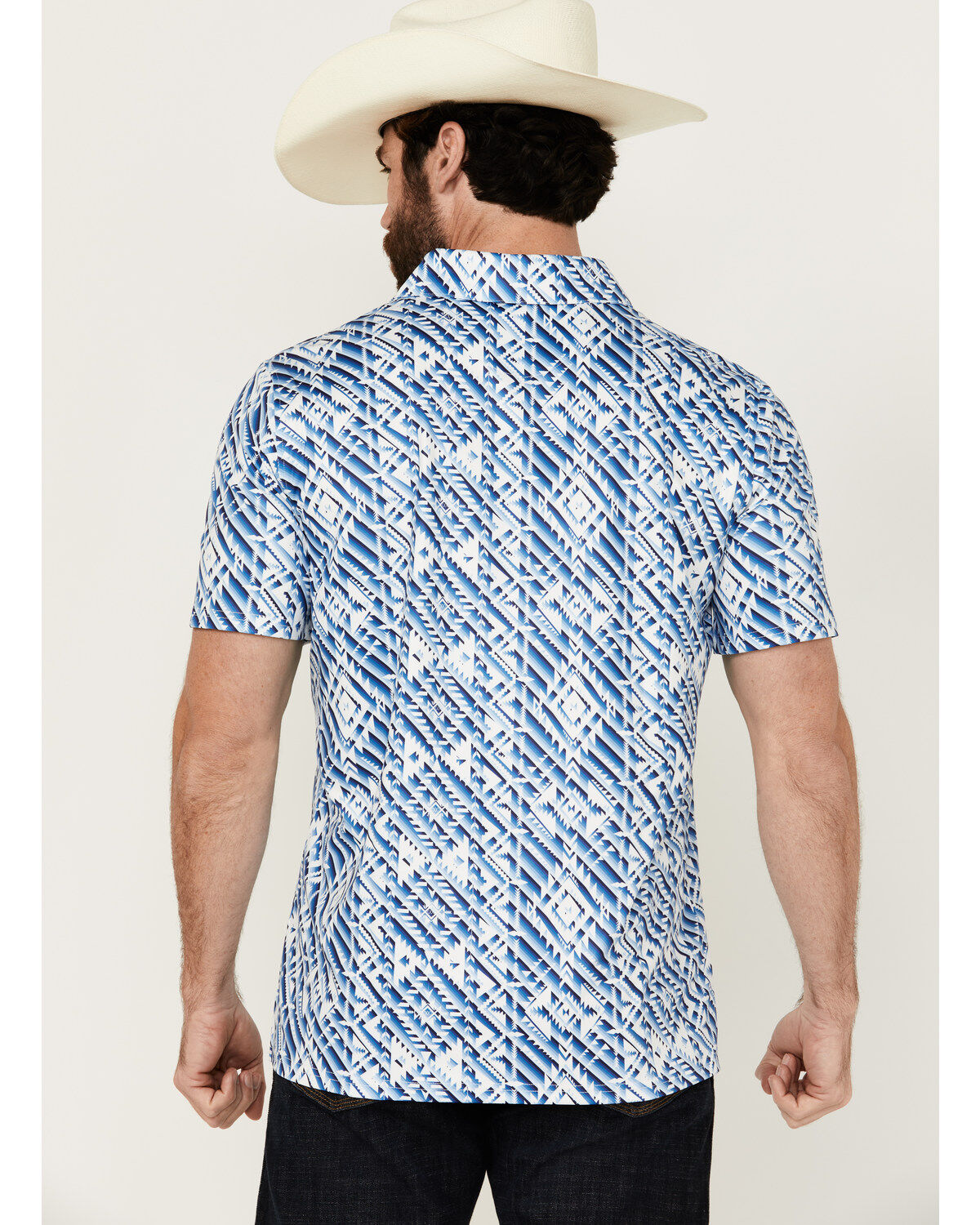 Panhandle Men's Southwestern Print Short Sleeve Performance Polo Shirt