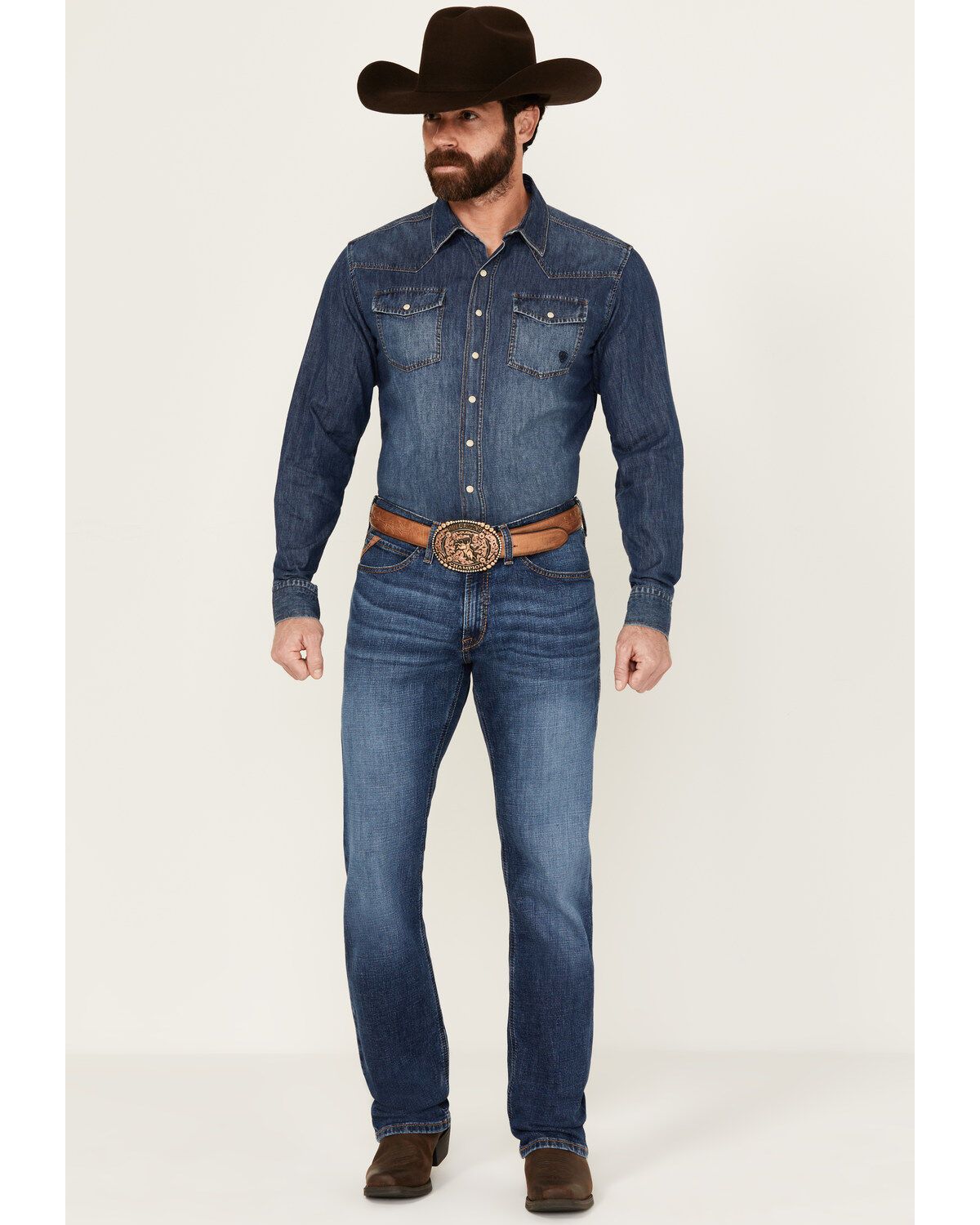 Ariat Men's M4 Medium Wash Kennedy Centralia Relaxed Straight Stretch Denim Jeans