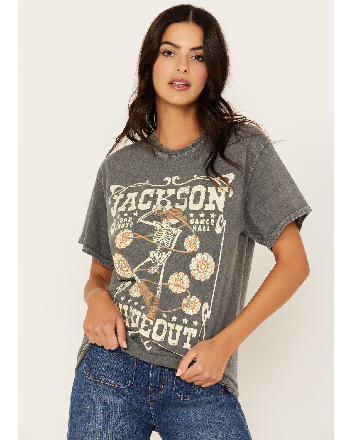 Youth in Revolt Women's Jackson Hideout Skeleton Short Sleeve Graphic T-Shirt