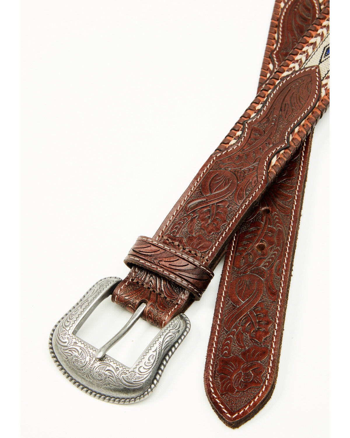 Cody James Men's Oakland Cross-Stitched Western Belt