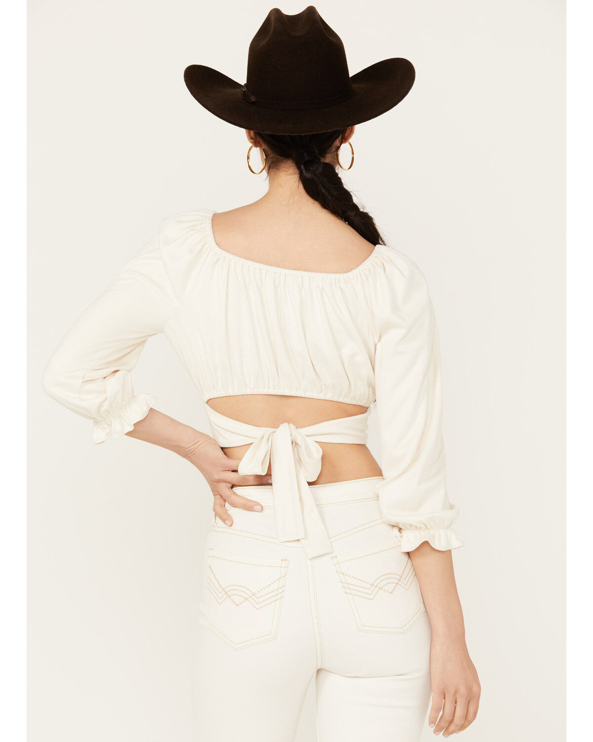 Beyond The Radar Women's Faux Suede Tie Back Top