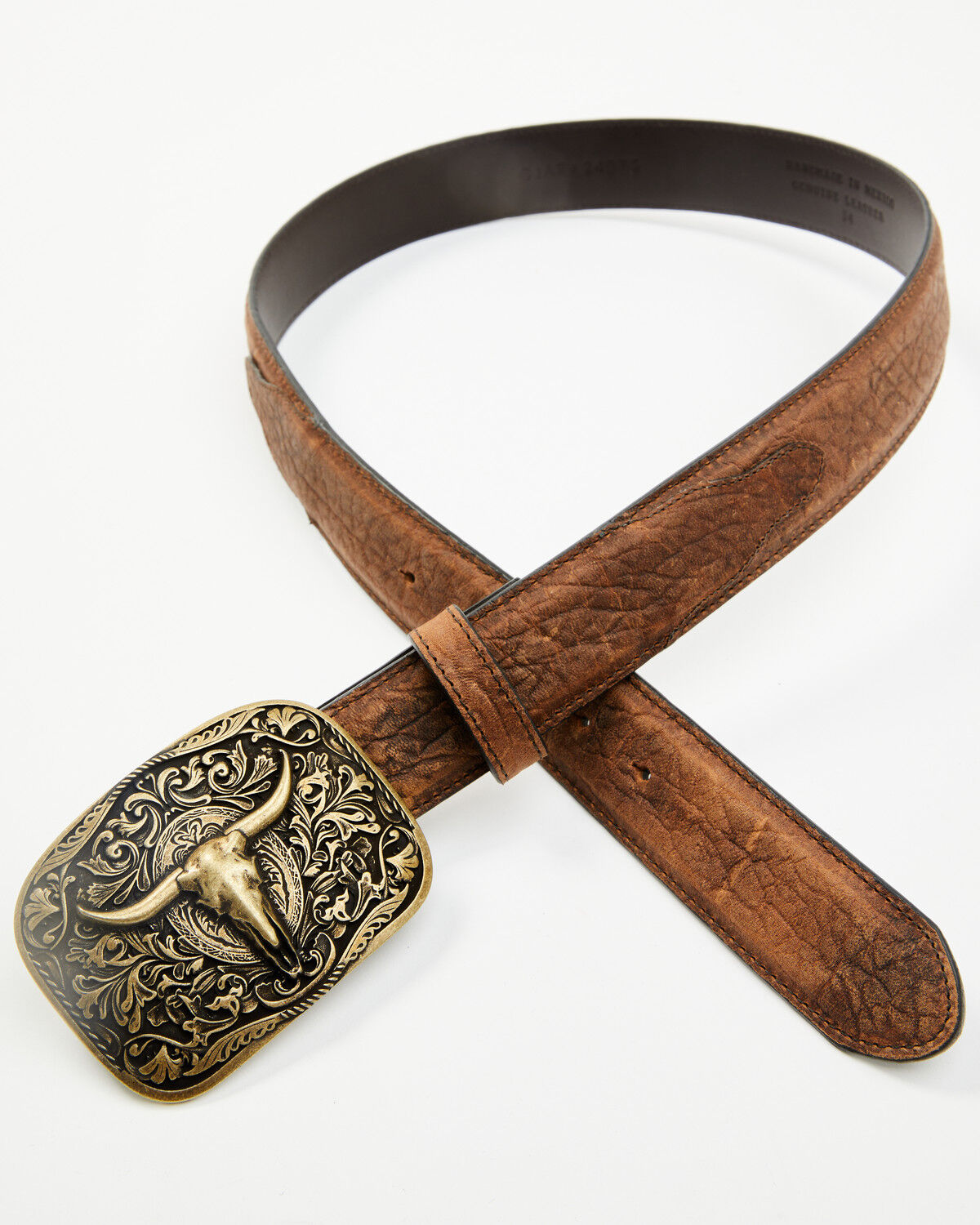 Cody James Men's Long Horn Buckle Belt