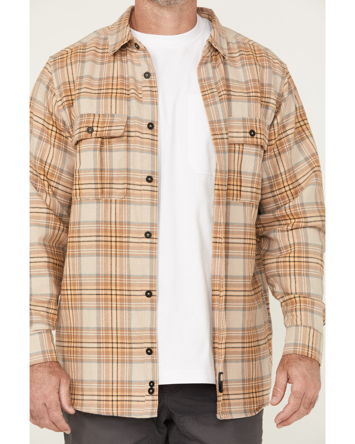 Thorogood Men's Plaid Print Heavyweight Brushed Flannel Long Sleeve Button-Down Shirt