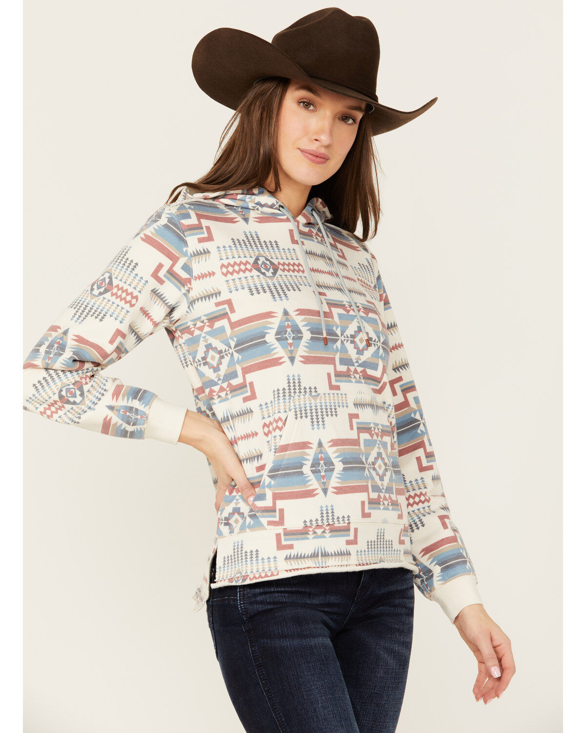 Shyanne Women's Big Horn Southwestern Print Hoodie