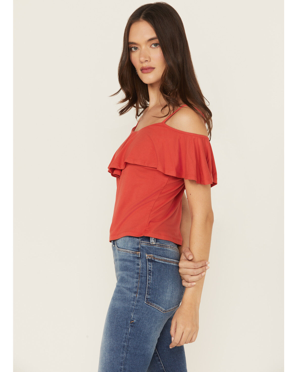 Shyanne Women's Cold Shoulder Ruffle Tank Top