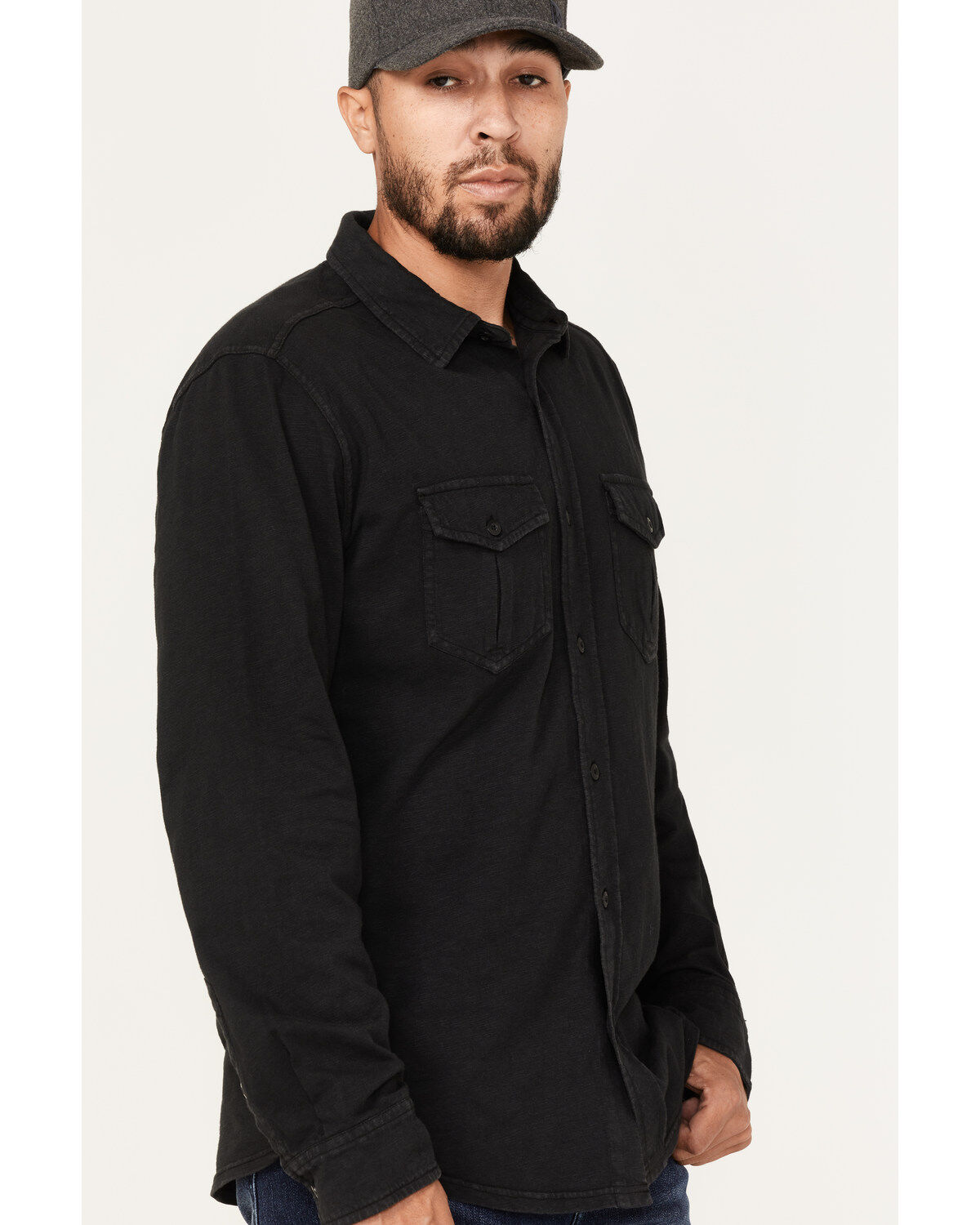 Brothers and Sons Men's Solid Pigment Slub Button Down Western Shirt