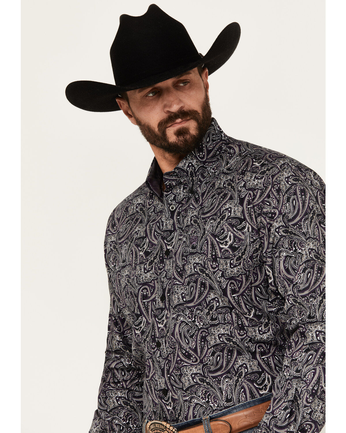 Cinch Men's Paisley Print Long Sleeve Button-Down Western Shirt