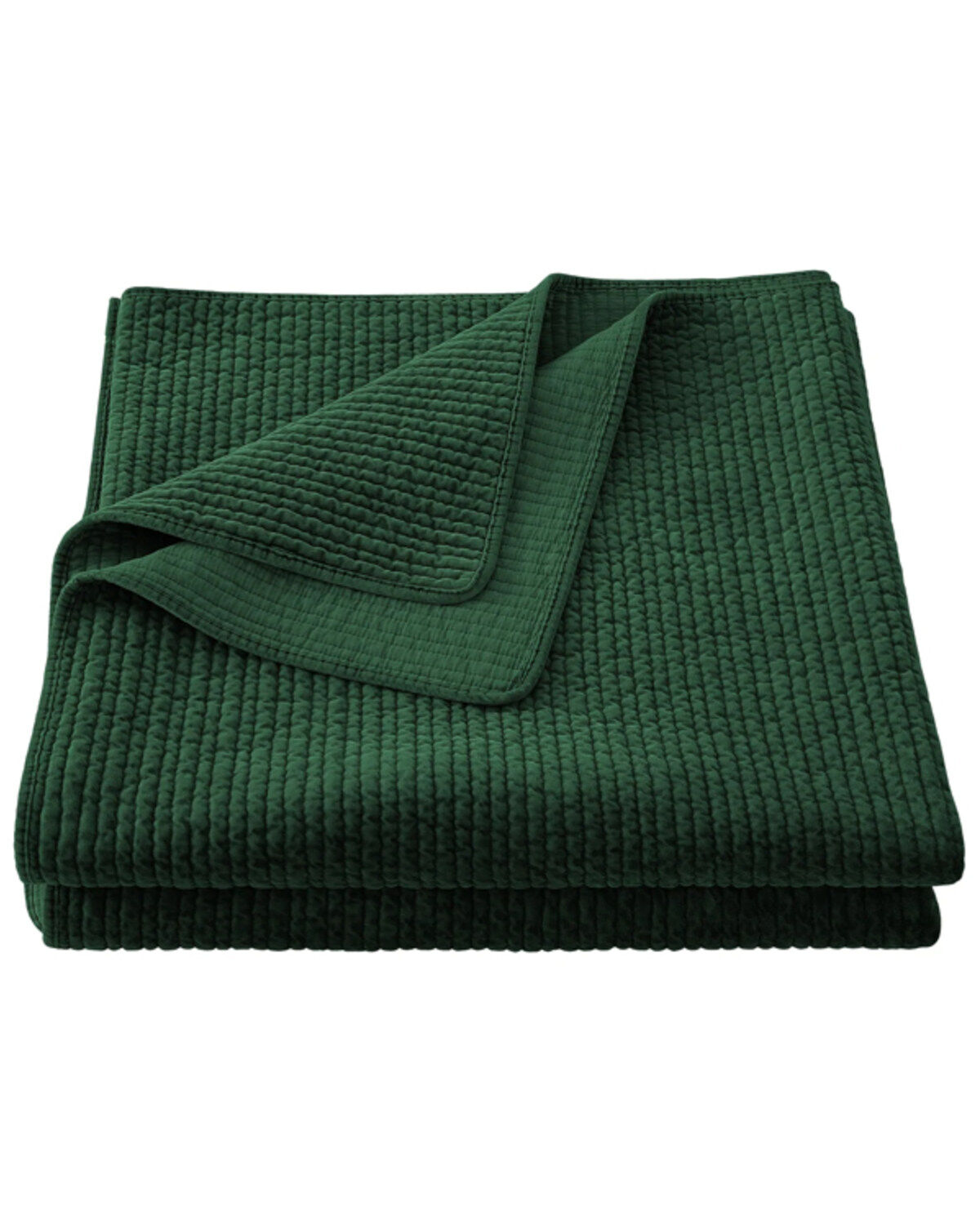 HiEnd Accents Emerald Stonewashed Cotton & Velvet 3-Piece Full/Queen Quilt Set