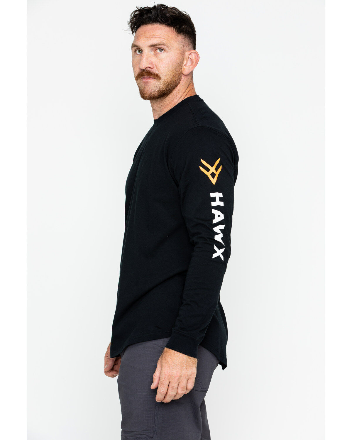 Hawx Men's Logo Crew Long Sleeve Work T-Shirt