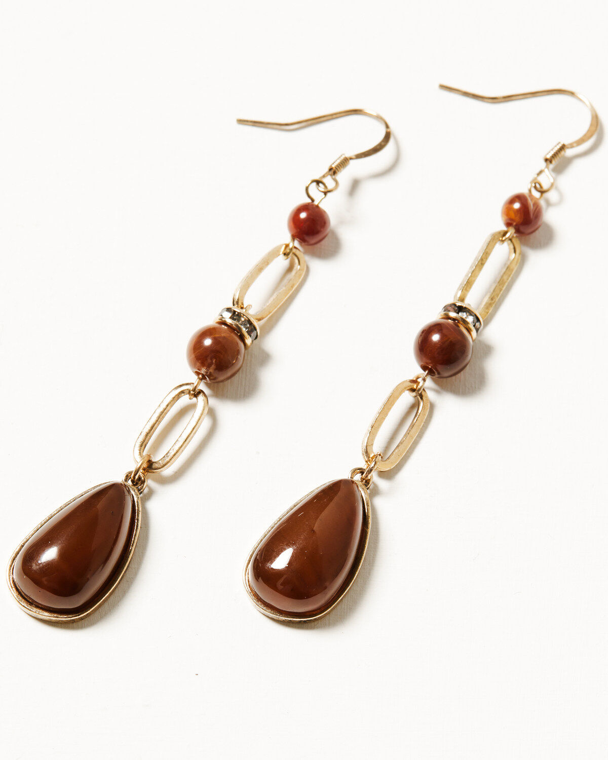 Shyanne Women's Summer Moon Antique Gold Chain Drop Earrings