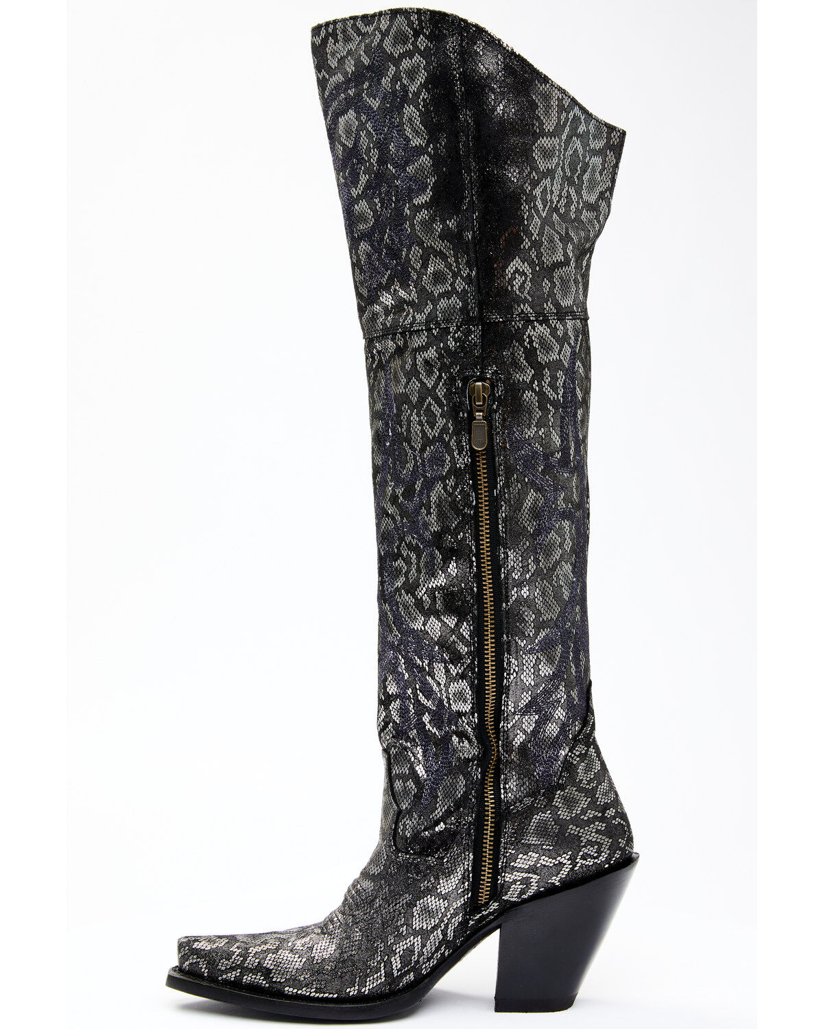 Dan Post Women's Black Snake Print Western Boots - Snip Toe